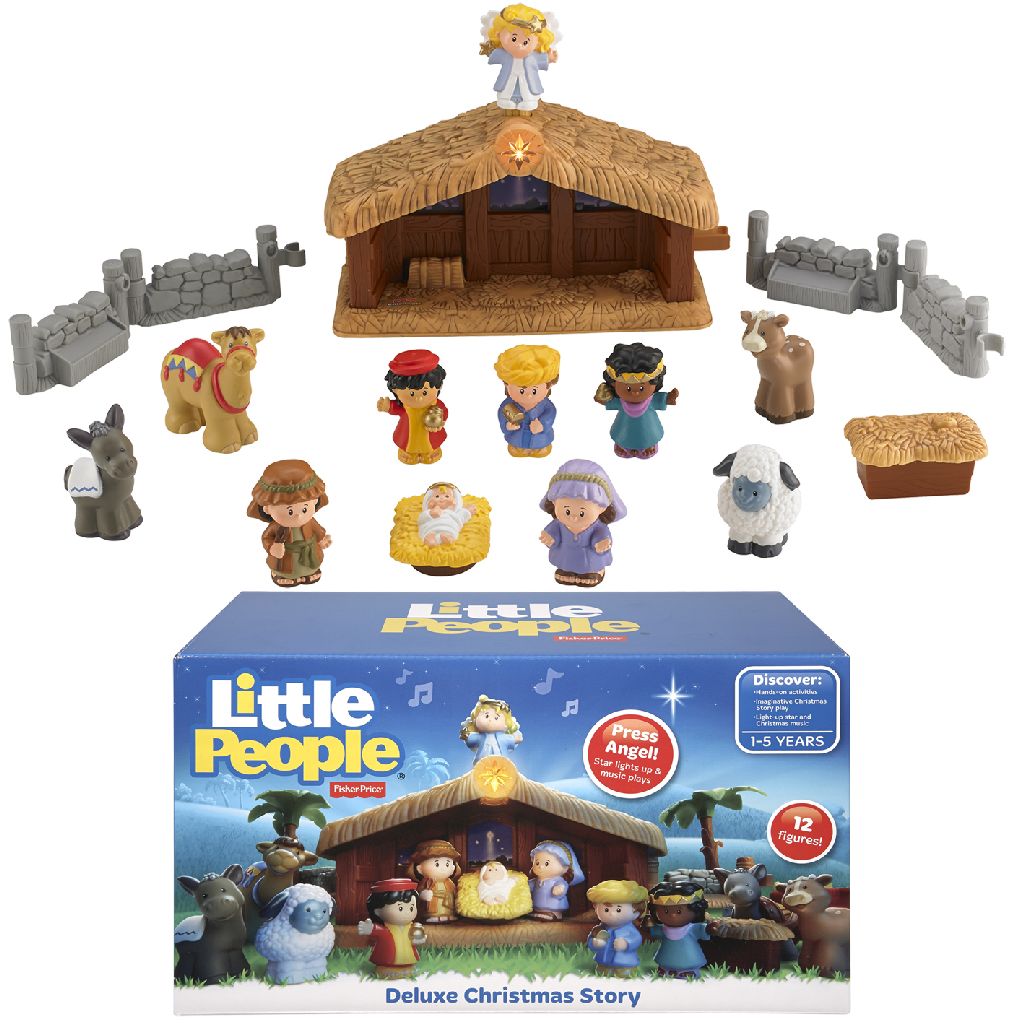 Afbeelding Fisher Price Little Peolple Kerststal door Wohi.nl