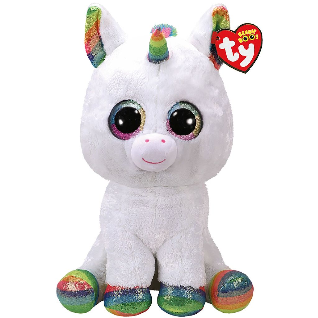 Afbeelding Ty Beanie Xl Witte Eenhoorn Pixy 42 Cm door Wohi.nl