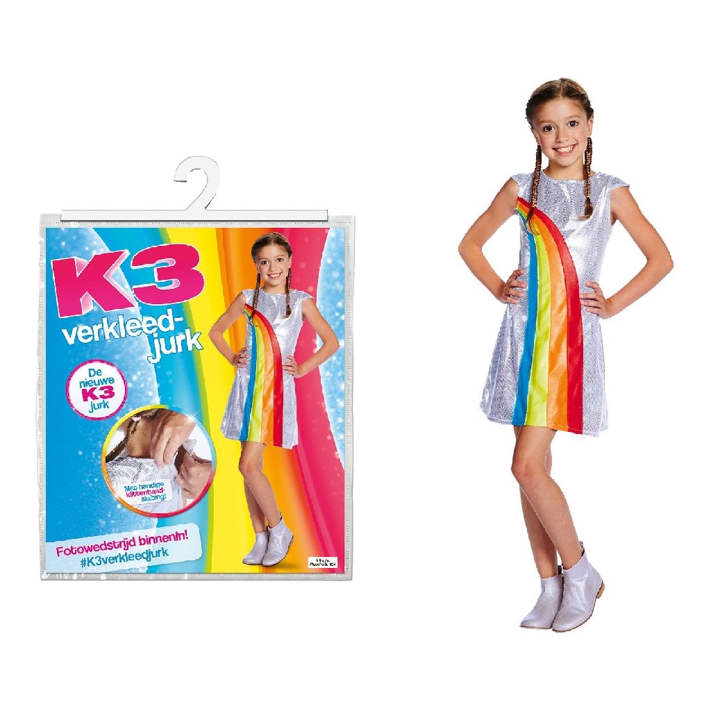 K3 Jurk Regenboog 6-8 Jaar