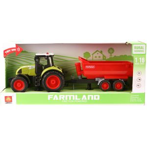 Afbeelding Tractor Met Aanhanger Rood B/O (3415281) door Wohi.nl