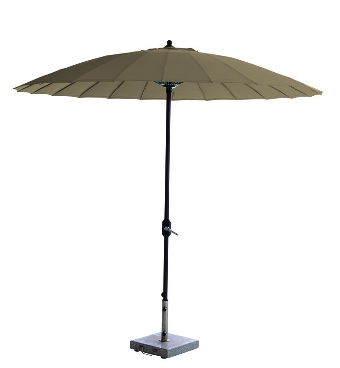 Afbeelding Garden Impressions - Manilla parasol Ã˜250 carbon zwart/ taupe door Wohi.nl