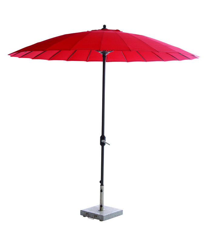 Afbeelding Garden Impressions - Manilla parasol Ã˜250 carbon zwart/ red door Wohi.nl