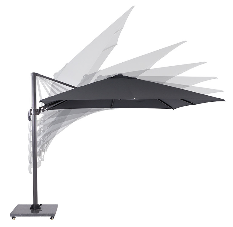 Garden Impressions - Hawaii parasol 300x300 carbon zwart/ donker grijs