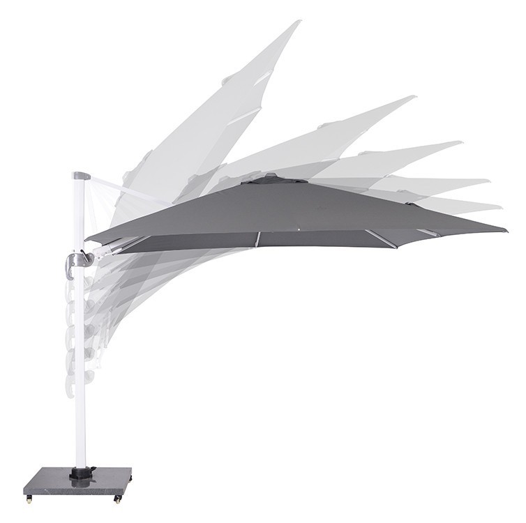 Garden Impressions - Hawaii parasol 300x300 mat wit/ donker grijs