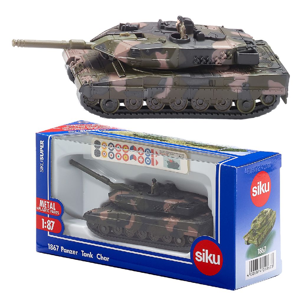 Siku Leopard II A6 gevechtstank donkergroen/bruin (1867)