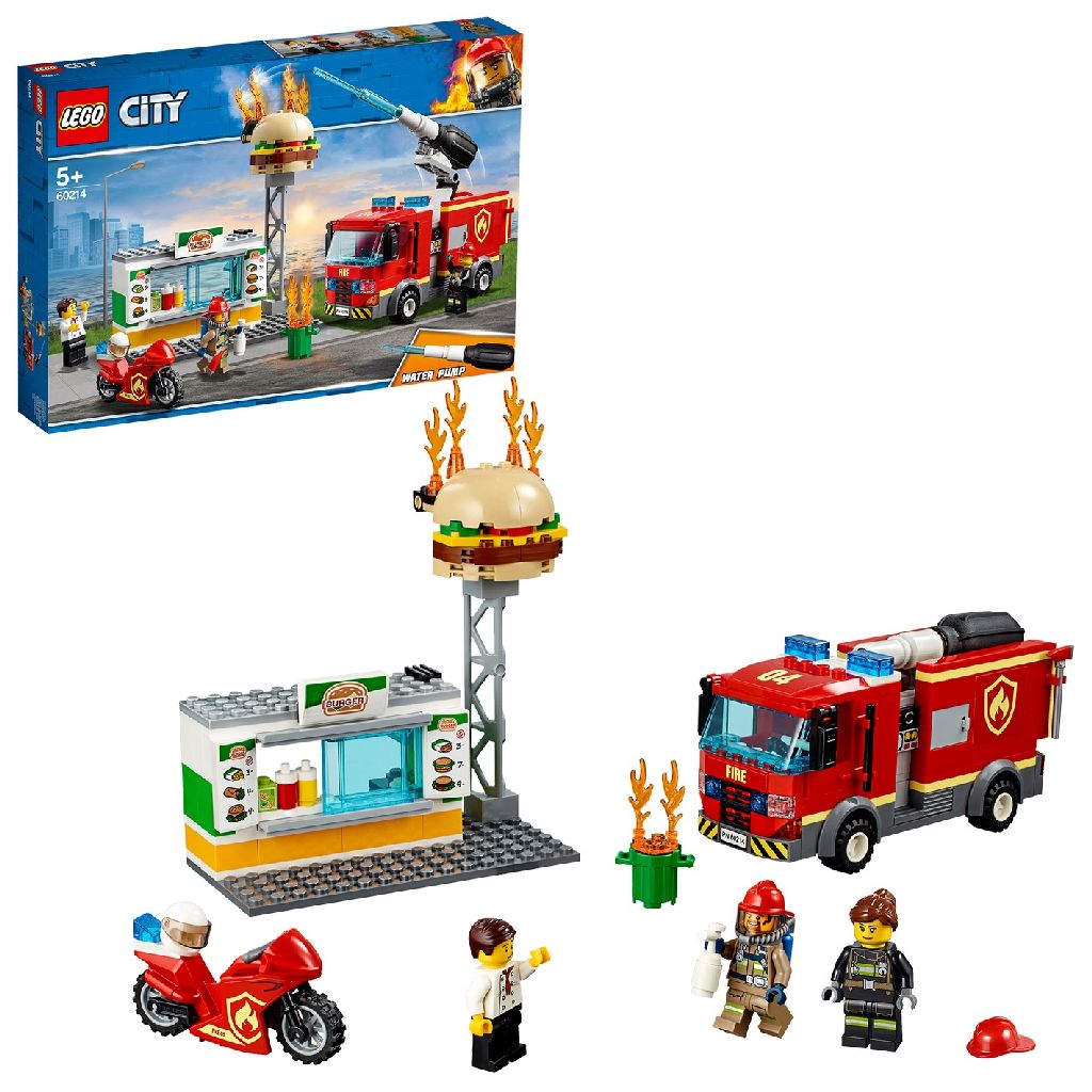 Afbeelding LEGO City 60214 Brand Bij Het Hamburgerrestaurant door Wohi.nl