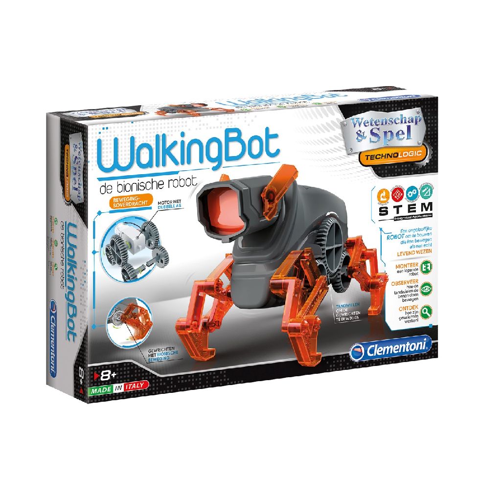 Clementoni bouwpakket WalkingBot 40-delig zwart/oranje