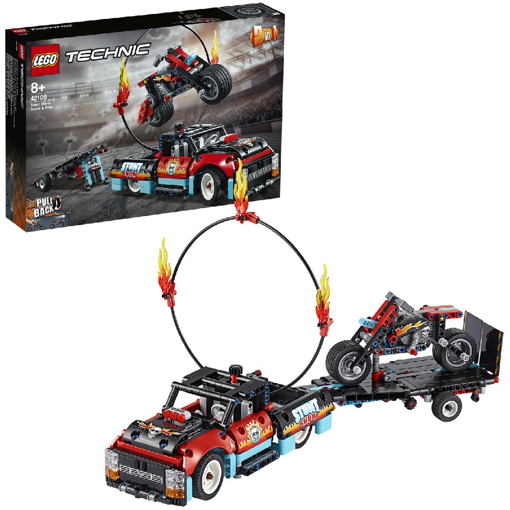 Afbeelding LEGO Technic 42106 Truck En Motor Voor Stuntshow (4111645) door Wohi.nl