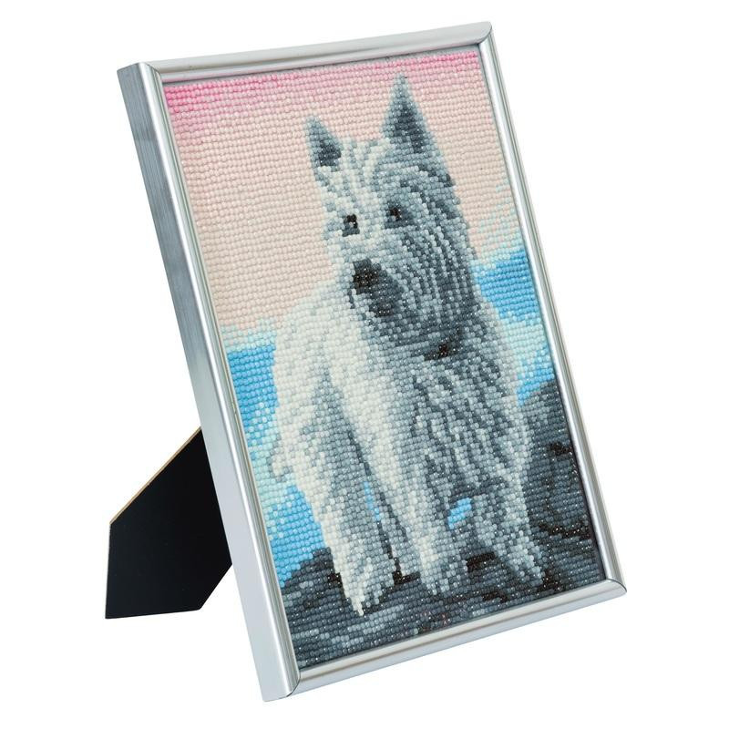Basic Crystal Art Diamond Painting Westie Hond 21x25 cm