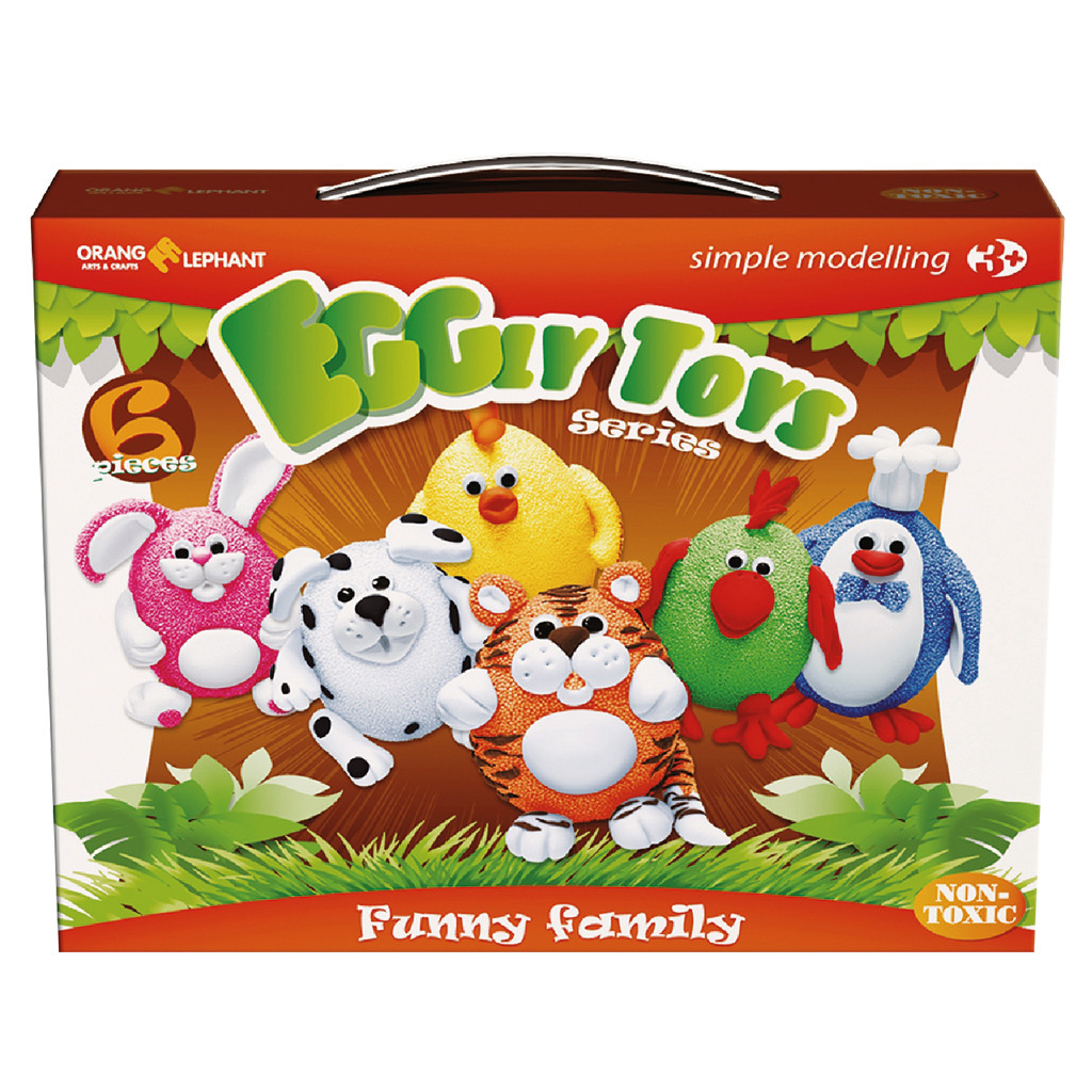 Afbeelding Klei A-ball Clay Funny Family door Wohi.nl