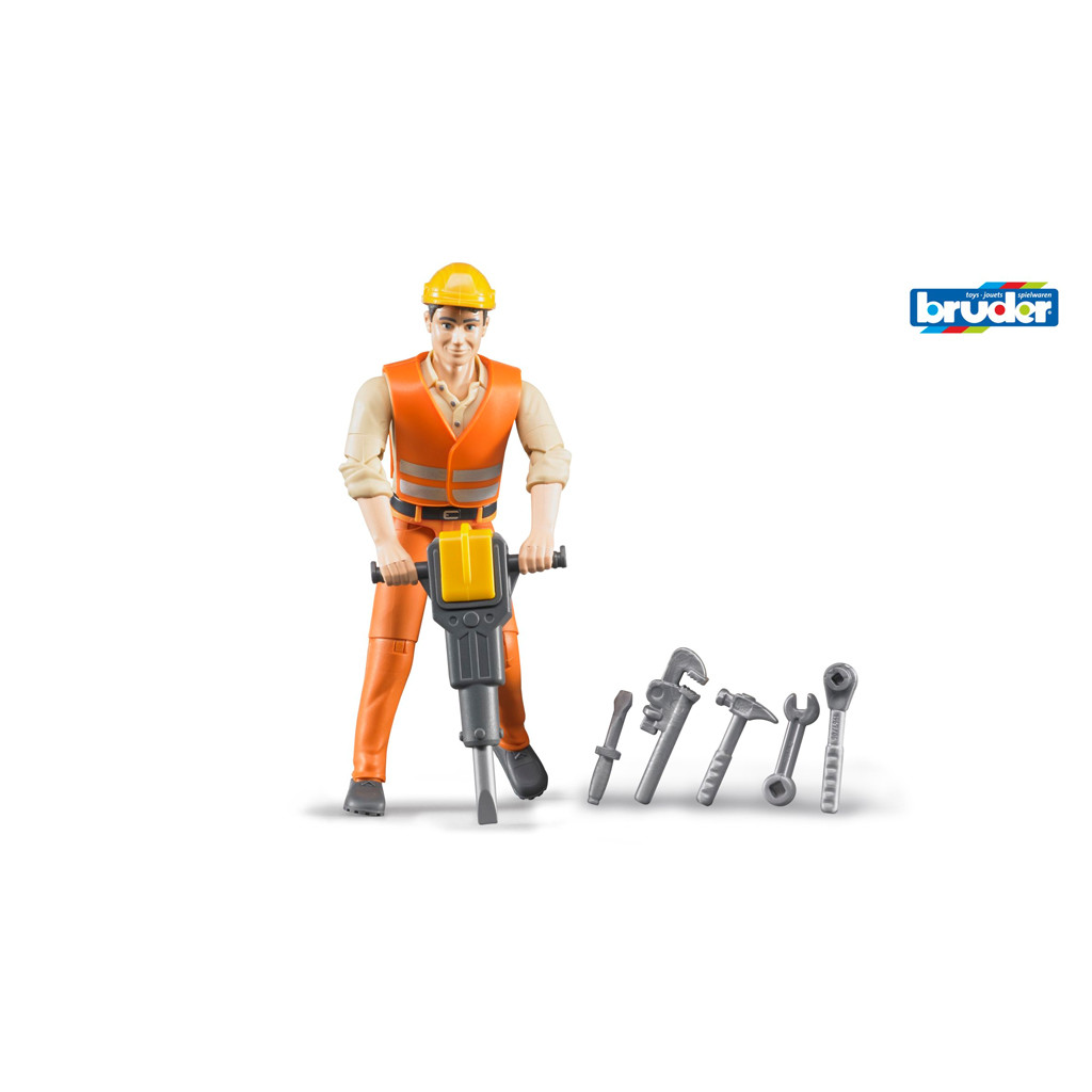 Bruder Construction worker with accessories