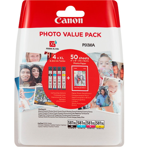 Canon CLI-581XL C/M/Y/BK photo value pack Inktcartridge 4-kleuren