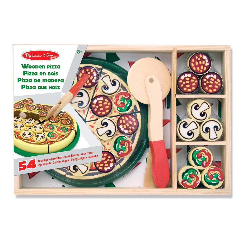 Afbeelding Houten Pizza 54-delig door Wohi.nl