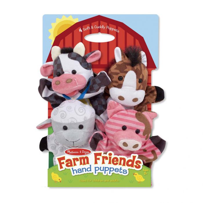 Afbeelding Melissa & Doug handpoppen farm friends 4 dieren door Wohi.nl