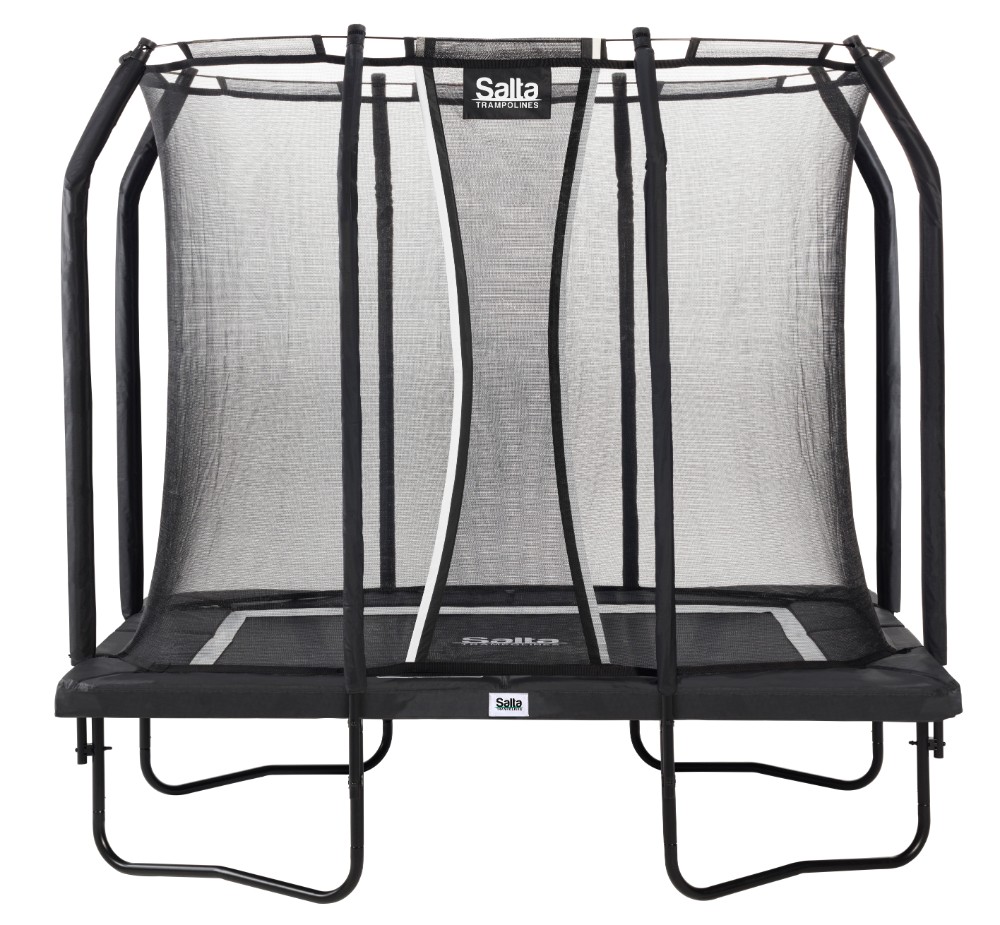 Salta Rechthoekige Trampoline met Veiligheidsnet Premium Black Edition Antraciet 153x214