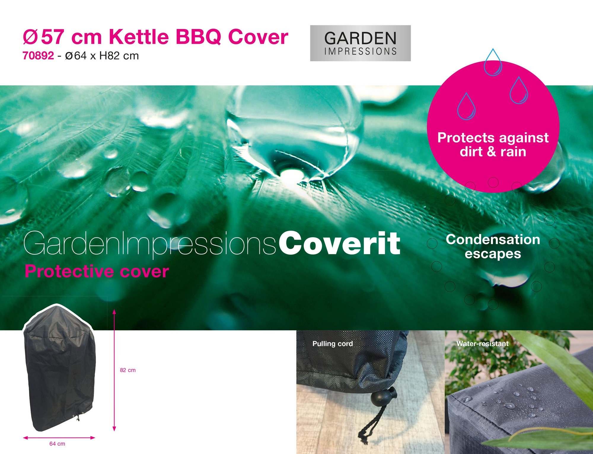 Garden Impressions - Coverit Bol BBQ hoes , 57cm64xH82