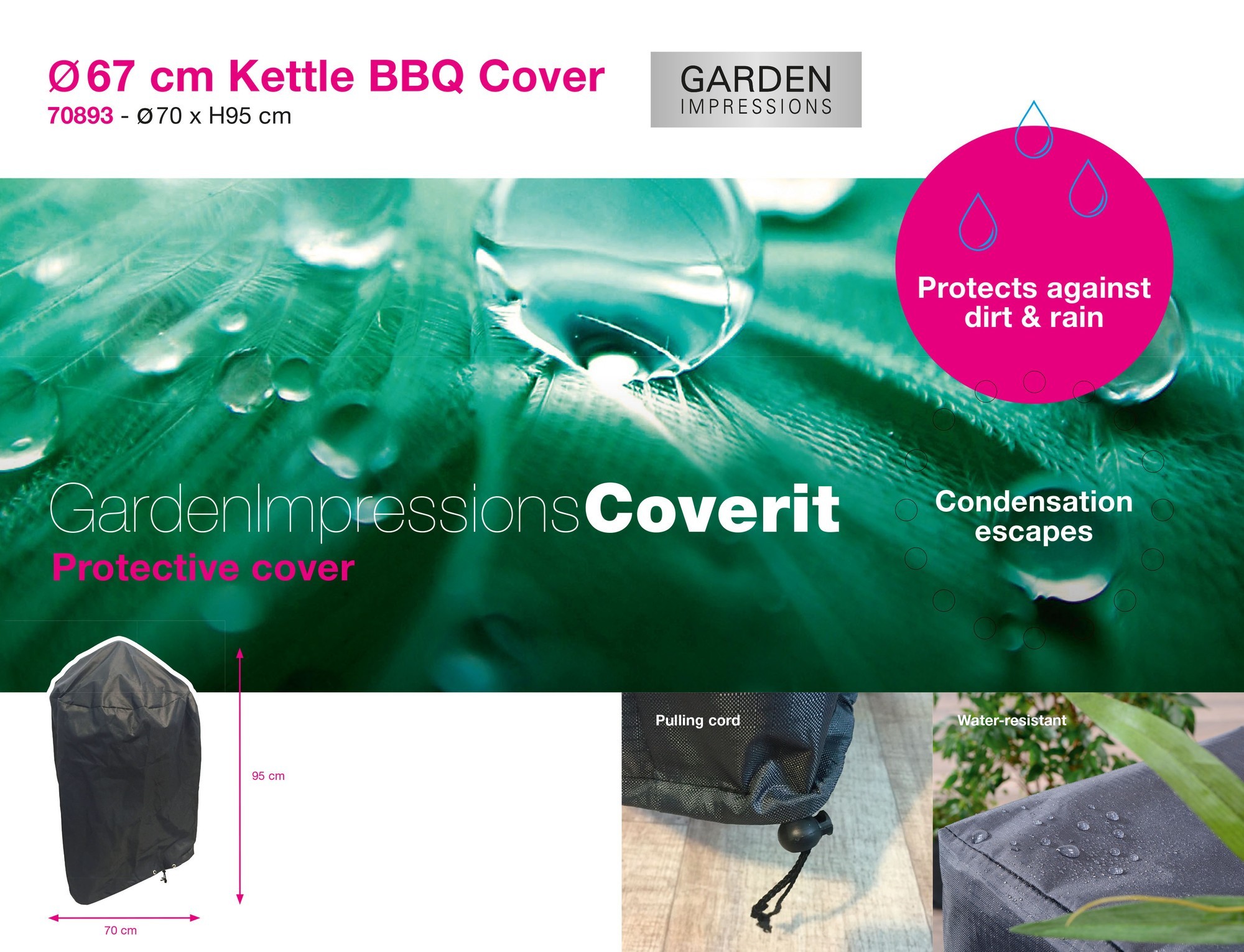 Garden Impressions - Coverit Bol BBQ hoes , 67cm70xH95