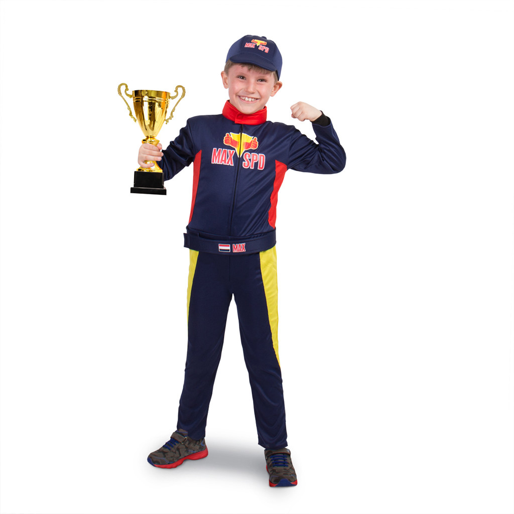 Afbeelding Verkleedset Race Outfit Max Met Pet Maat M door Wohi.nl