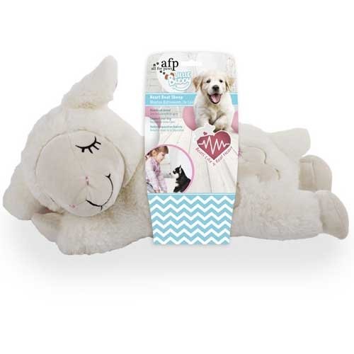 Afbeelding All For Paws Little Buddy Heart Beat Sheep - Hondenspeelgoed - 44x38x14 cm Wit door Wohi.nl