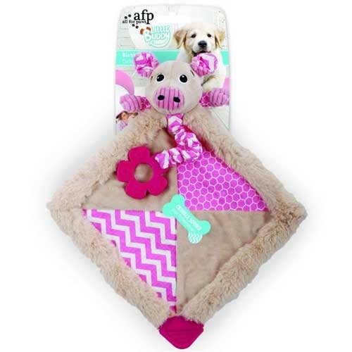 Afbeelding All For Paws Blanky Piggy - Hondenspeelgoed - 38x34x8 cm Multi-Color door Wohi.nl