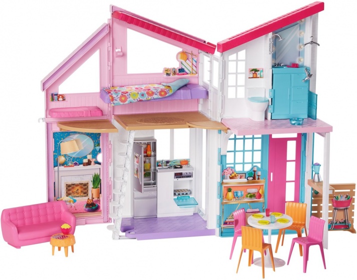 Afbeelding Barbie poppenhuis Malibu meisjes 90 cm roze/wit door Wohi.nl