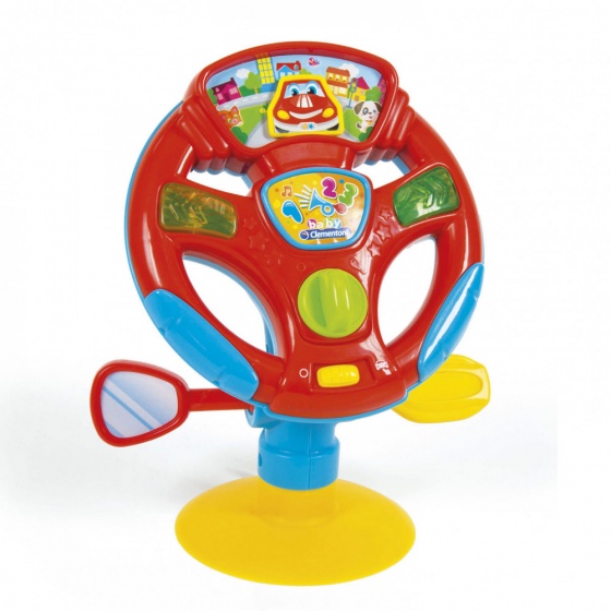 Clementoni interactief stuur met achteruitkijkspiegel rood