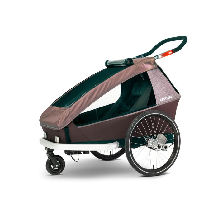 Croozer Kid Vayaa 1 Blossom Red Fietskar | Zijaanzicht | Babyhuys