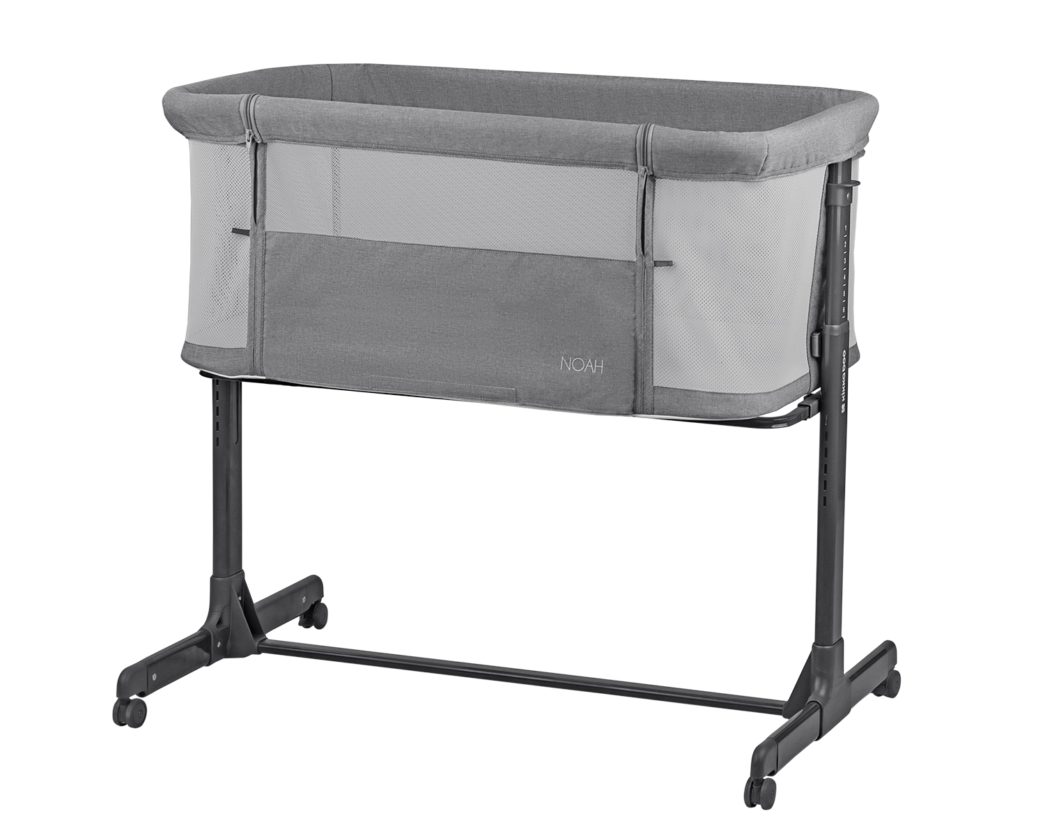 Kikkaboo Bedside crib Noah Light Grey - Babyhuys.com