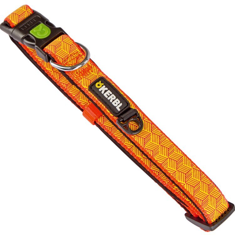 Halsband reflecterend 10mmx20-35cm, zwart/oranje