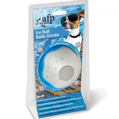 All For Paws Chill Out Ice Ball - Hondenspeelgoed - Ø9 cm Blauw Wit