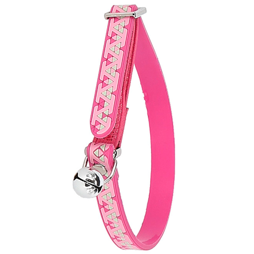 Kattenhalsband PVC roze