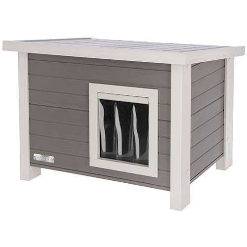 Afbeelding Kerbl Kattenhuis Eli ECO 57x45x43 cm grijs en wit door Wohi.nl