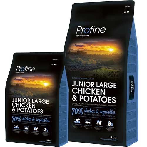 Afbeelding Profine Junior Large Breed Chicken & Potatoes 3kg/15kg 3 kg Hondenvoer door Wohi.nl