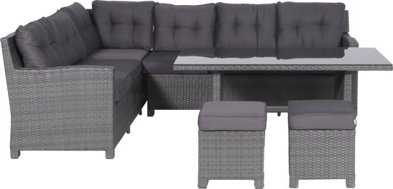 Garden Impressions - Aboyne lounge/dining set 5-dlg earl grey 8,4mm/d. antraciet