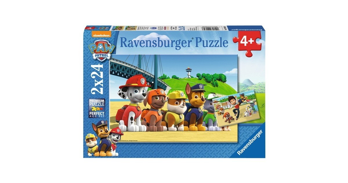 Afbeelding Puzzel Paw Patrol Dappere Hond 2X24 Stukjes (6030648) door Wohi.nl