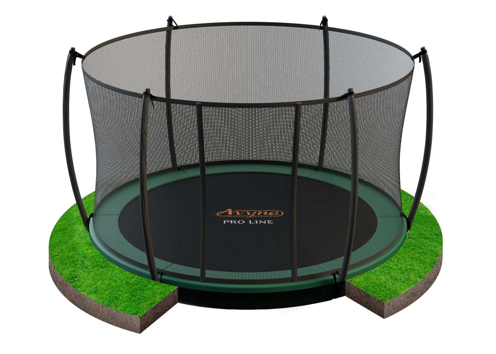 Avyna FlatLevel trampoline set 12 groen, beschikbaar in juni (TEPL-12-FL-COMBI-BD)