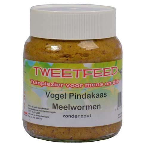 Vogelpindakaas met meelwormen