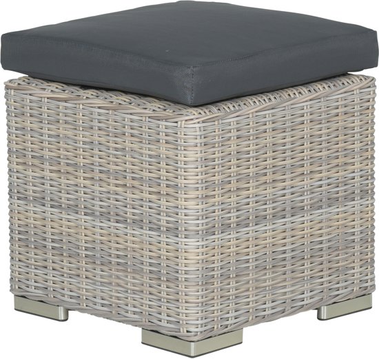 Afbeelding Garden Impressions - Tennessee kruk 45x45 vint. willow HØ6mm/ antraciet door Wohi.nl